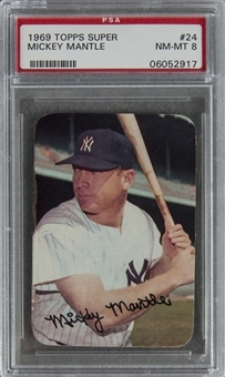 1969 Topps Super #24 Mickey Mantle - PSA NM-MT 8